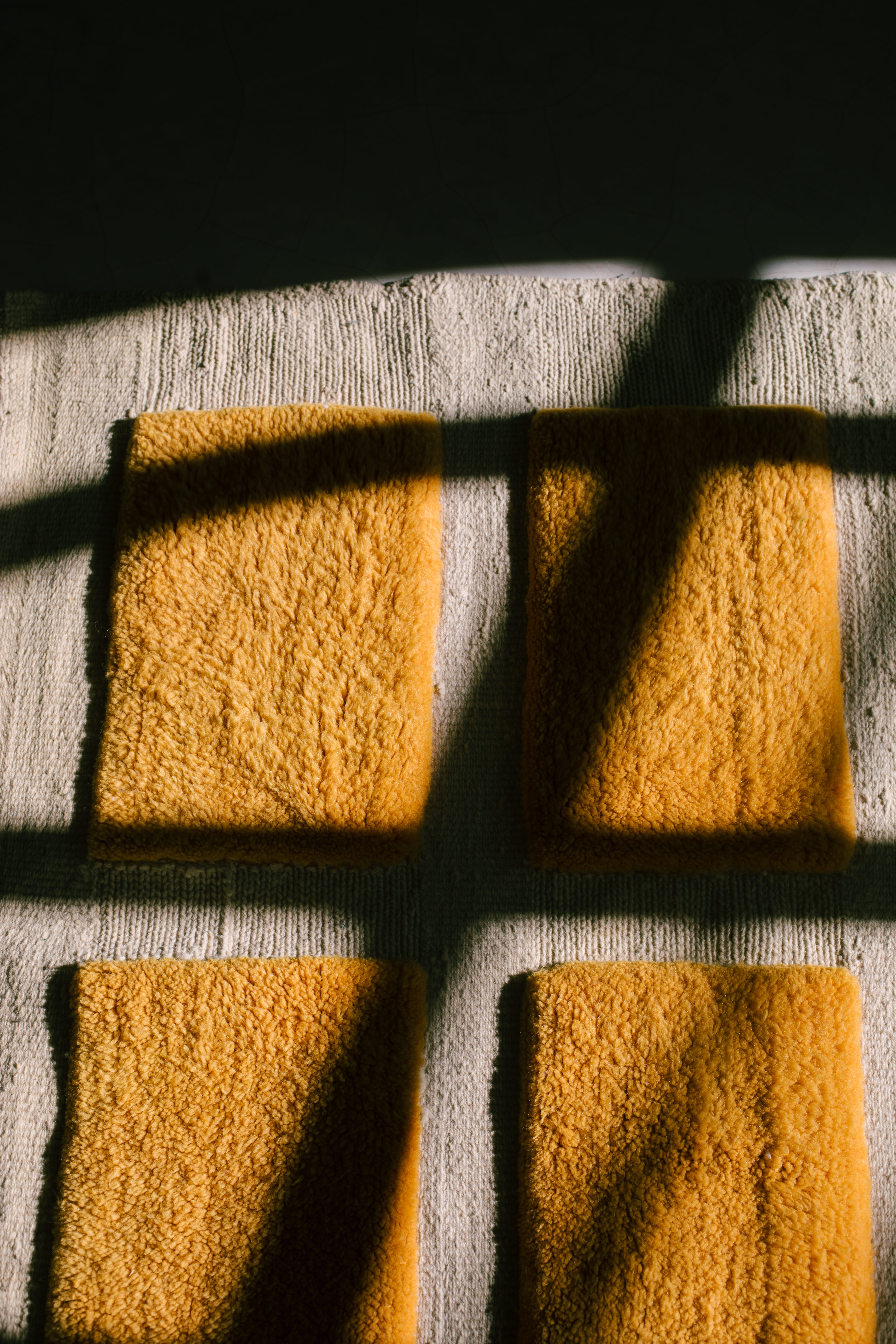 Berber bitram carpet brown and yellow tetris blocks